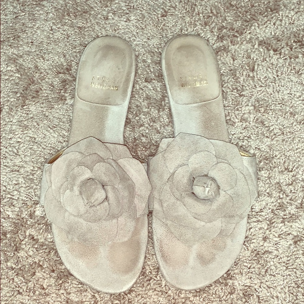 Stuart Weitzman Gray Suede Sandals